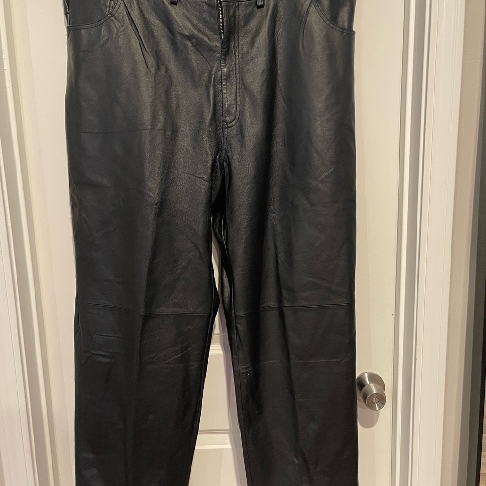 Newport News Black Leather Pants